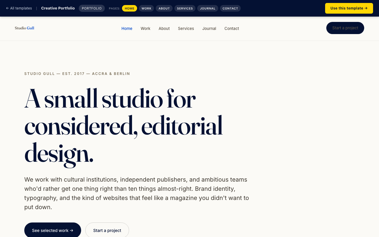 Creative Portfolio portfolio website template preview