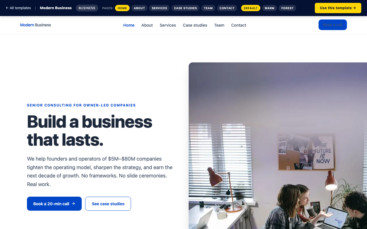 Modern Business business website template preview